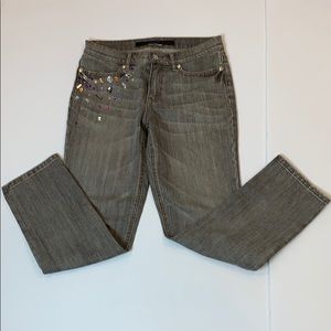 Vintage ESCADA Sport embellished woman's gray jeans/TINA - Y2K  Size 30" waist